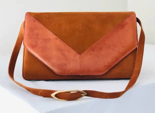 ROSINA FERRAGAMO SCHIAVONE Vintage leather and suede purse Brown