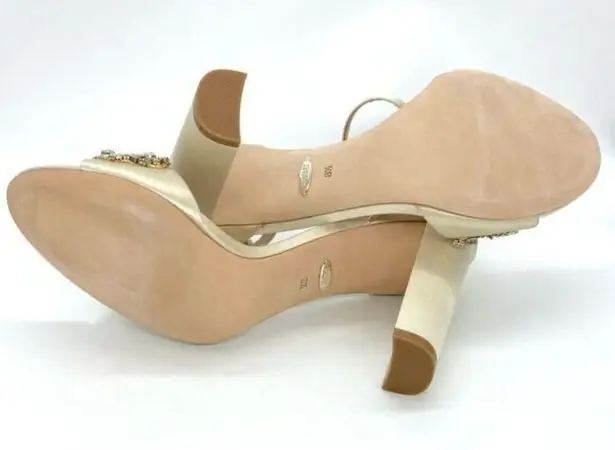 Badgley Mischka Women's Barby Ivory Satin Embellished Heels 8.5