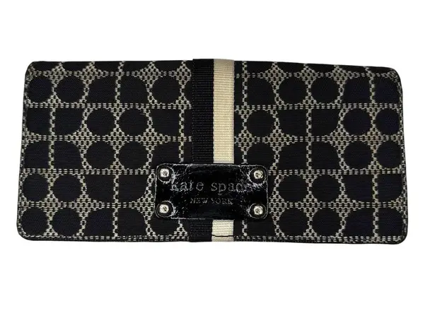 Kate Spade NWOT Signature Noel Zip Around Wallet Purple Liner