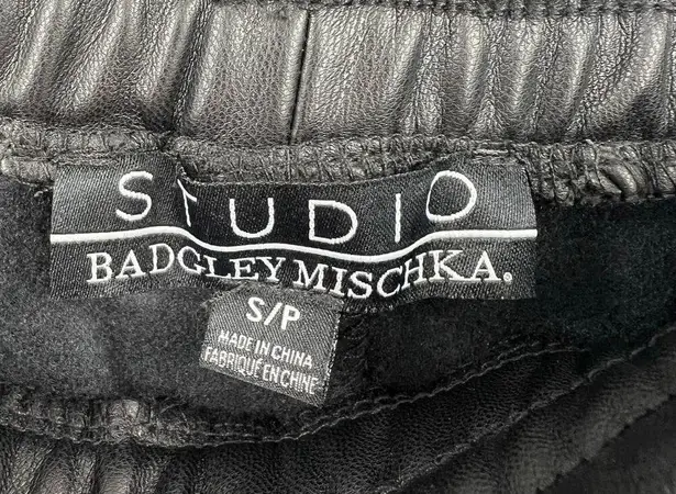 Badgley Mischka Studio Faux Leather Joggers With Side Pockets Size Small