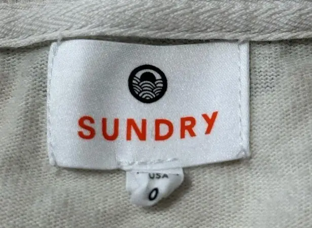 Sundry Women’s Size 0 XS Beige Cream Green Tan Camo Boxy Long Sleeve Sweatshirt