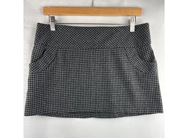 Stoosh Womens Houndstooth Mini Skirt Size 5 Polyester Blend Black & White
