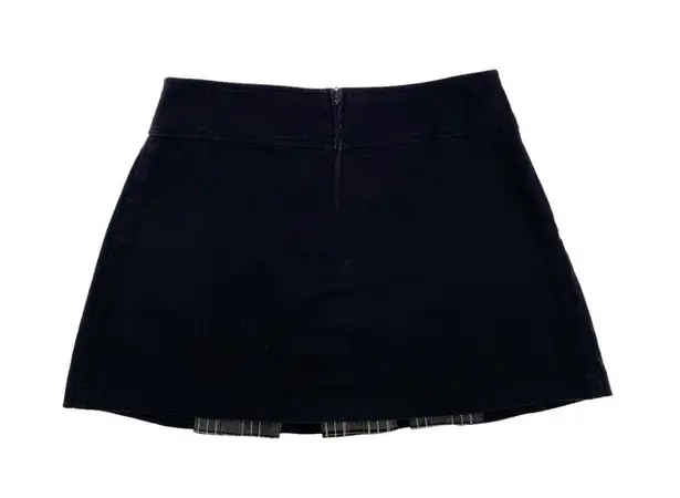 Vintage Y2K Blest Pleated Plaid Studded Mini Skirt Emo Punk Gothic Size Medium Black