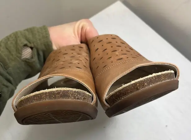 Abeo BIO system BERRIE Stacked Heeled Platform Slingback Sz 10 Neutral