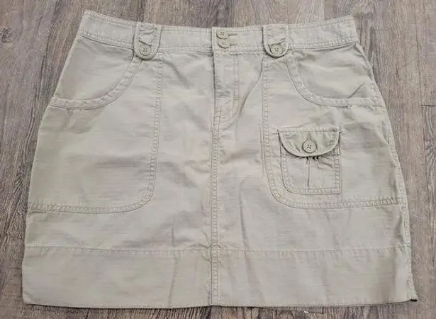 The North Face  Skirt Womens Sz 14 Tan Au4Y Hiking Pockets Cotton Camp Khaki