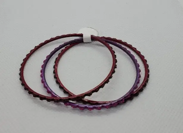 Set of 3 Matching Bangle Bracelets Purple