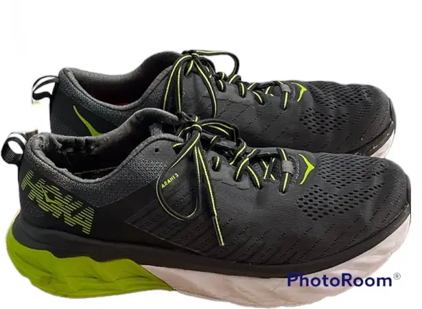 Hoka One One Arahi 3 Grey/Green Sneakers Size 9.5
