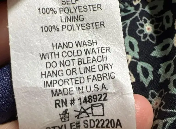 Saints & Hearts Floral Circle Print Swing Dress Blue Green Size Medium NWT