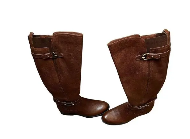 Naturalizer Women's Comfort N5 Brown Leather Riding Boots Size 5.5 Wide Calf Sk