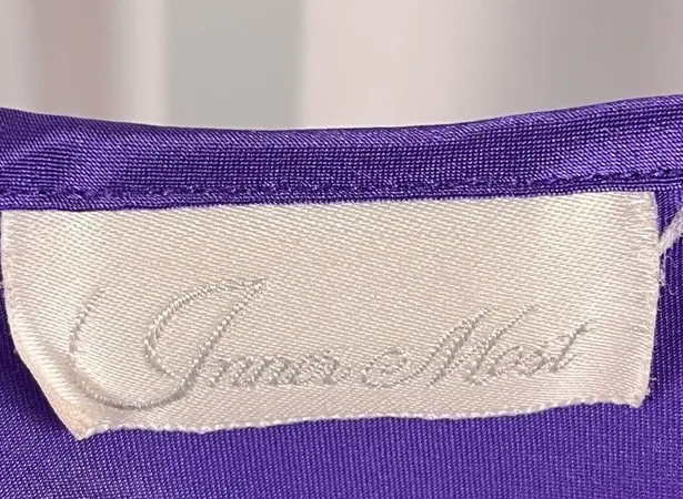 Vintage Inner Most Large Jewel Tone Lace Deep Purple Satiny Silky Slip Dress