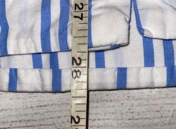 Denim 24/7 button down stripe top w/flare back blue & white sz 12W