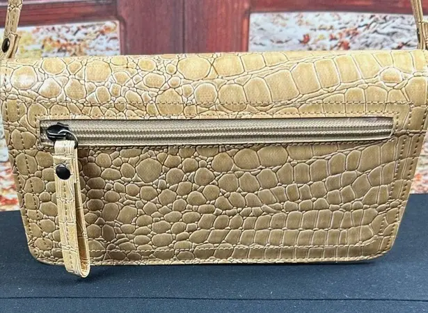 Buxton Faux Croc Clutch Purse Strap Checkbook Cover