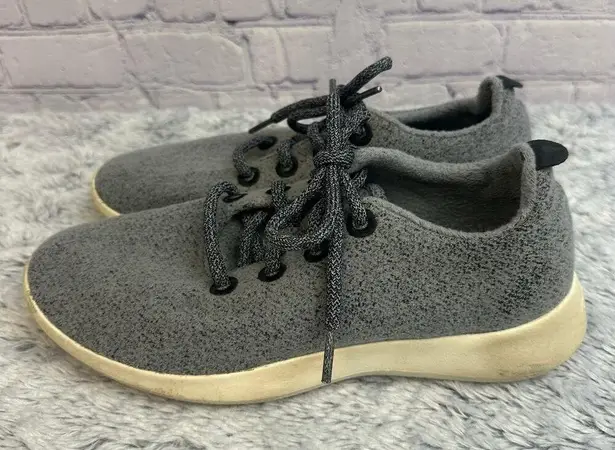 Allbirds Gray Merino Wool Runner Sneakers Women's Size 8 Lace Up Comfort