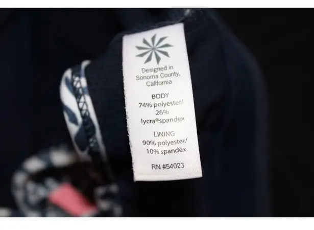 Athleta Womens White Navy Blue Pink Leopard Print Strappy Back Sports Bra Sz XS