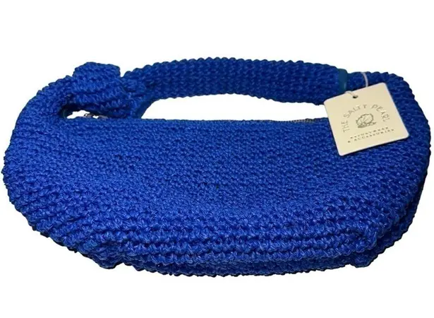 BTB Los Angeles Women’s Cobalt Blue Straw Raffia Lucia Knotted Hobo Bag