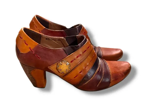 Spring Step L'Artiste Wondrous Booties Size 40 Women's Multicolor Leather Heels Brown
