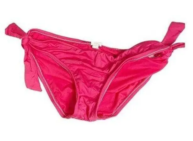 Mossimo S Hot Pink Low Rise Bikini Bottom Hipster Tie Side Accent Summer Beach