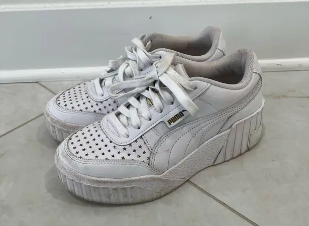 Charlotte Olympia Puma x White Golden Stars Cali Wedge Sneakers Size 6.5 US