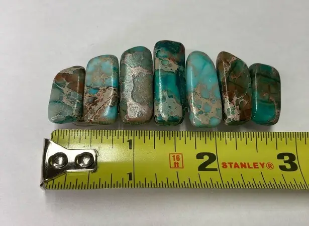 TURQUOISE Jasper Gem Stone Boho Hair Barrette Clip Blue