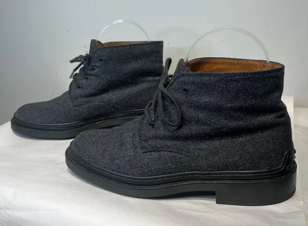 Tod's Tod’s Gray Wool Lace Up Ankle Boots Sz 5.5 US Minimalist Timeless