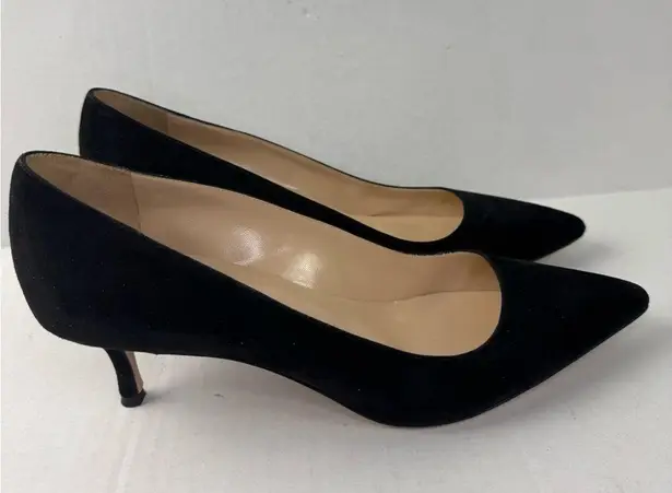 Manolo Blahnik Stiletto Heels Classic Black Suede Size 39.