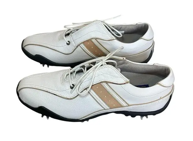 FootJoy LoPro Golf Shoes Womens Size 7M White Leather Soft Spikes 97153 EUC
