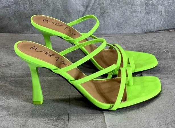 Wild Pair Lime Green Citron Lenore Strappy Heels Sandals