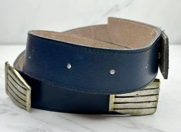 Vintage Blue Bruno Val  Leather Concho Belt Size Small S Womens