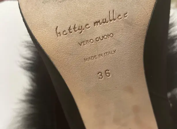 Bettye Muller Black Fury Suede/Fur Boots/Booties(36) E113