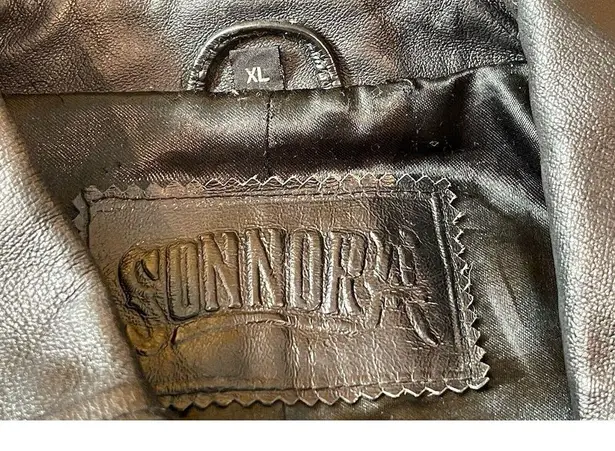 Women’s Sonnora Black Short Motorcycle Zip Genuine Leather Jacket XL