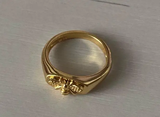 Savvy 14K Gold Plated Bee Signet Ring  CIE JEWELS