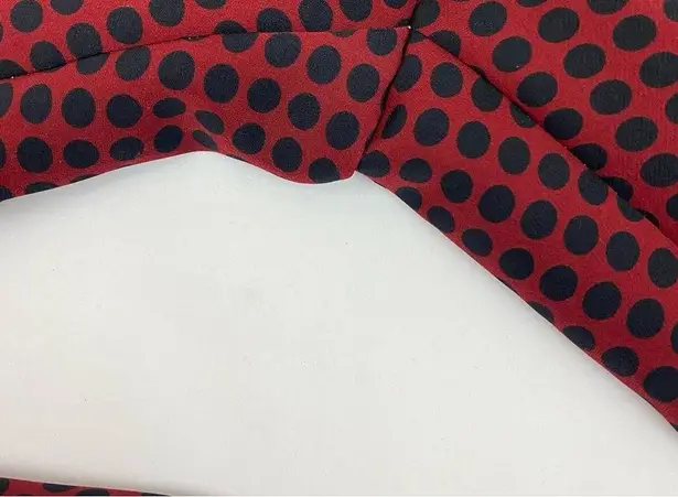 Alembika Dynamite Days Dynamo Flare Leg Cropped Pants Brick Red Black Polka Dot Size 8