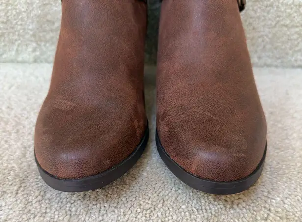 Beartraps Lexis Block Heel Bootie Brush Brown Croco Size 9.5