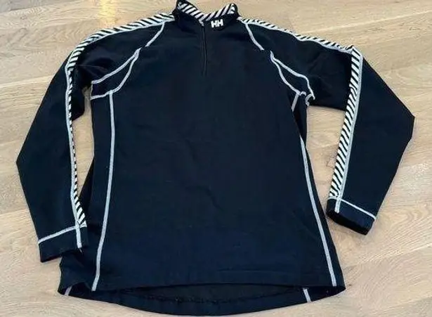 Helly Hansen women’s quarter zip long sleeve baselayer black white size large