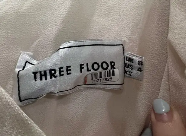 Three Floor White Polka Dot Perle Dress Size XS $420