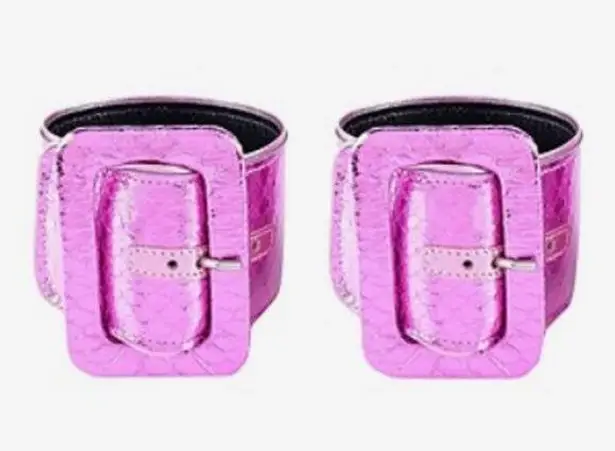 The Attico pair of Faux leather bracelets pink