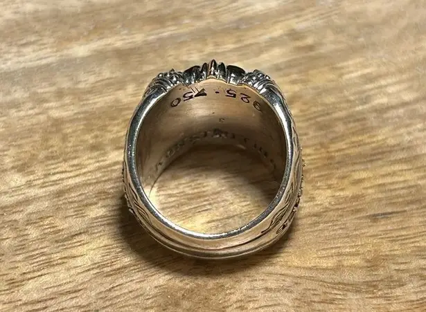 Konstantino 925 Sterling Silver & 18K Gold Mother of Pearl & Black Spinel Ring