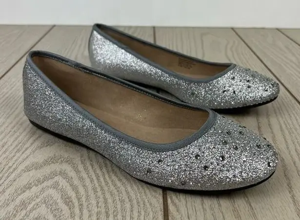 Style & Co . Angelynn Flats Glitter Gem Sparkle Flats 9.5 Pewter/Silver $50