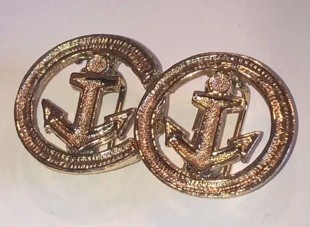 Vintage Gold Tone Nautical Anchor Retro Boho Belt Buckle