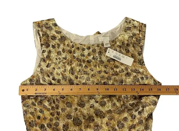 J.Crew  Women's Sz 4 Golden Brown Sheath Dress Leopard Print Bow Preppy Casual