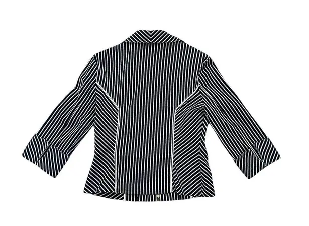 Joseph Ribkoff Vintage Ladies Full Zip Striped Jacket Size 8 Nautical