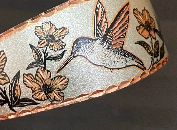 Hummingbird Handmade Artisan Copper Open Cuff Bangle Bracelet