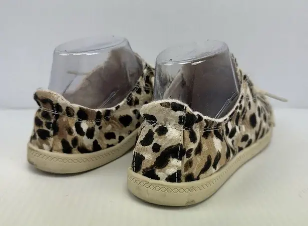 Time And Tru  Womens Size 7 Brown White Leopard Print Sneakers Scrunch Back Shoes