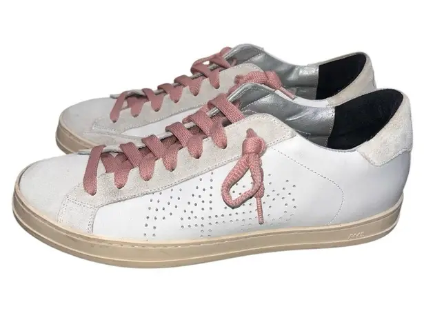 P448 John White Tartan Low Top Pink & White Sneakers Shoes EURO size 40