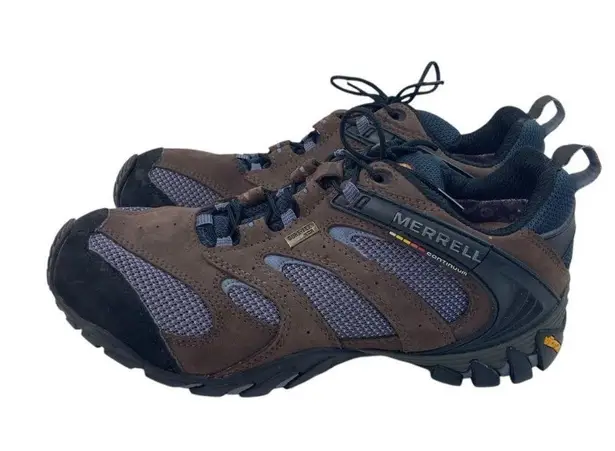 Merrell Performance Shoes Womens Size 9.5 Brown Blue Mesh Hiking Lace Up Sneaker
