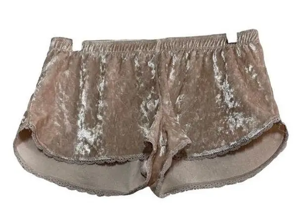 Danskin  Velvet Intimated Lounge Sleep Shorts Lace Hem Elastic Waist Baby Pink XS