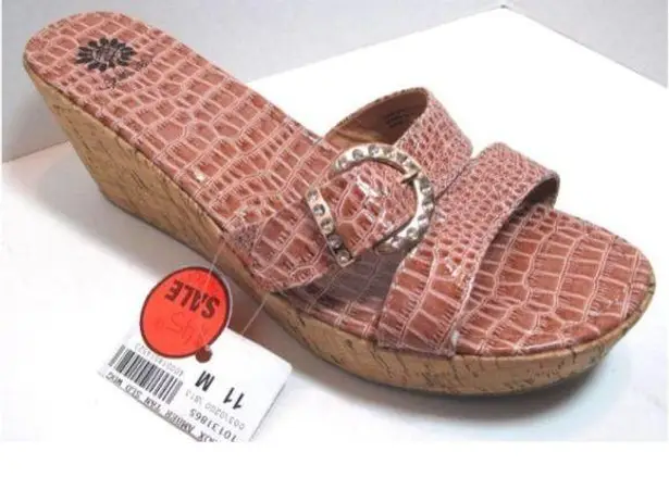 Yellow Box 'Amber' Cork Platform Wedges Tan