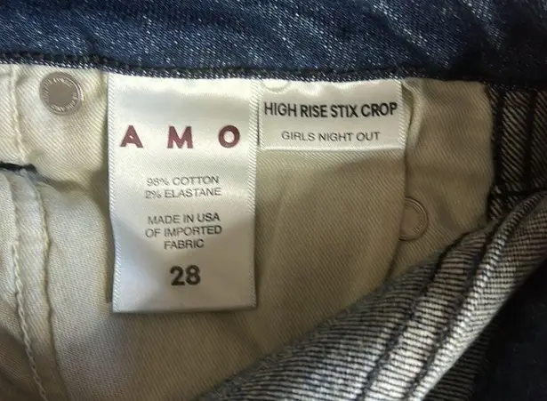 Amo • high rise stix crop jeans Blue Size 28