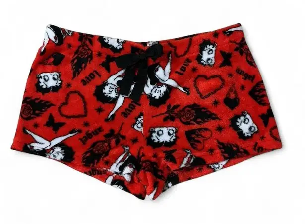 Betty Boop Red Plush Shorts Lounge Sleep Pajama XL Flirty Cartoon Character