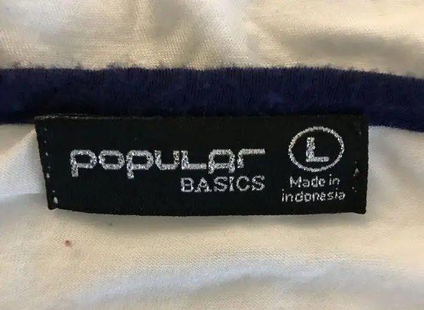 Popular Basics Large Child Shirt Blue and White XS